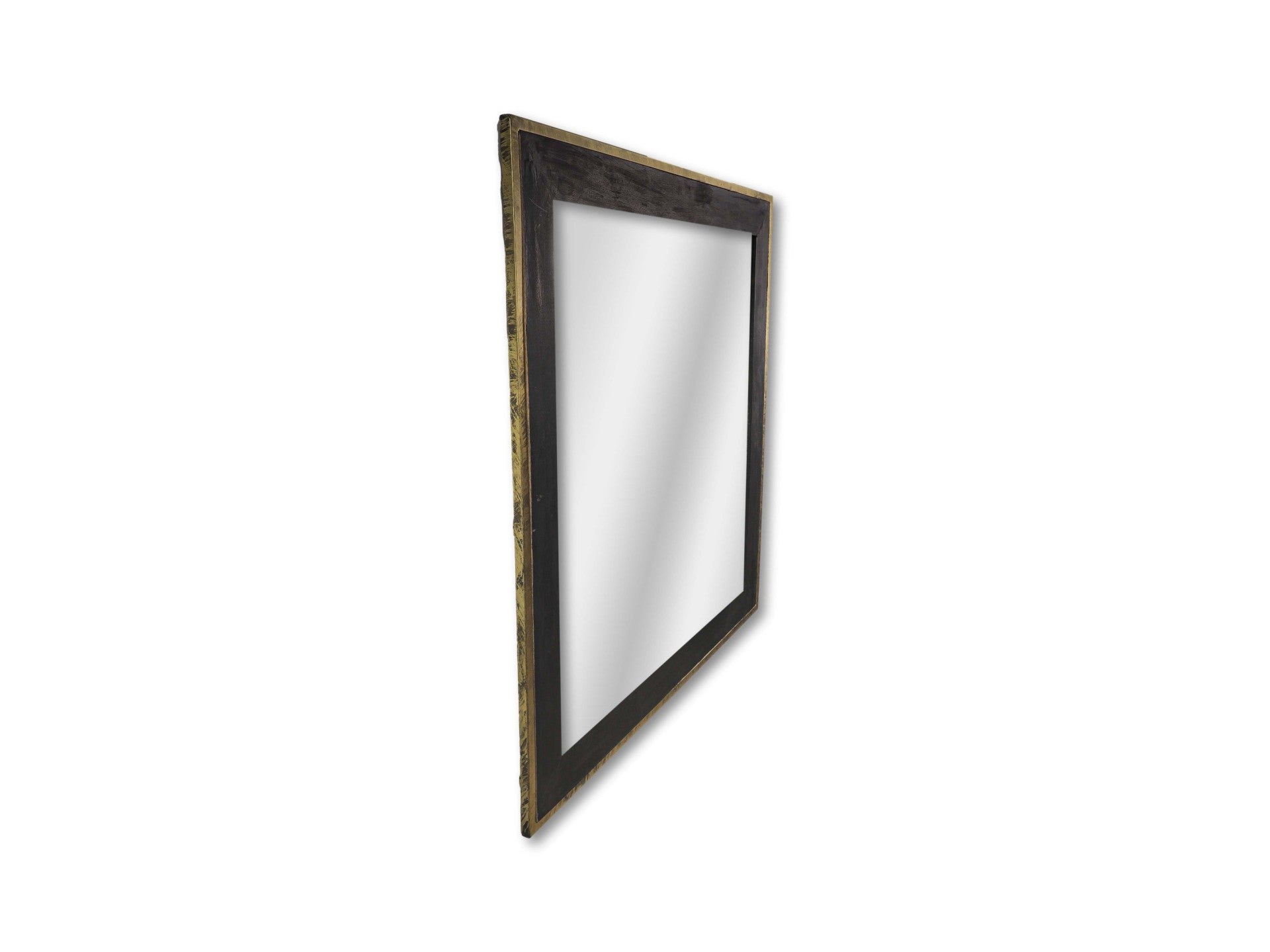 HSM Collection-Vierkante Spiegel-90x1,5x90-Zwart/Goud-Mango