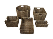 HSM Collection-Mandenset S/5-ø47x30-Naturel-Bananenblad