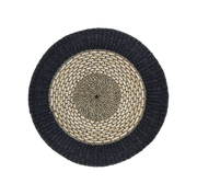 HSM Collection-Vloerkleed Malibu -ø100-Naturel/Zwart-Raffia/Zeegras