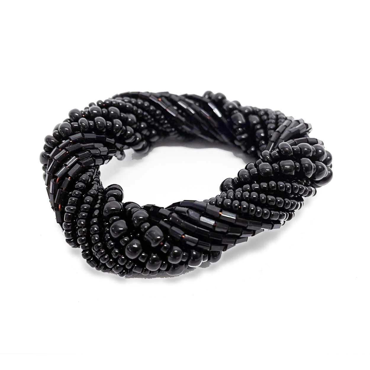 Bazar Bizar - De Beaded Servetring - Zwart - Set van 4