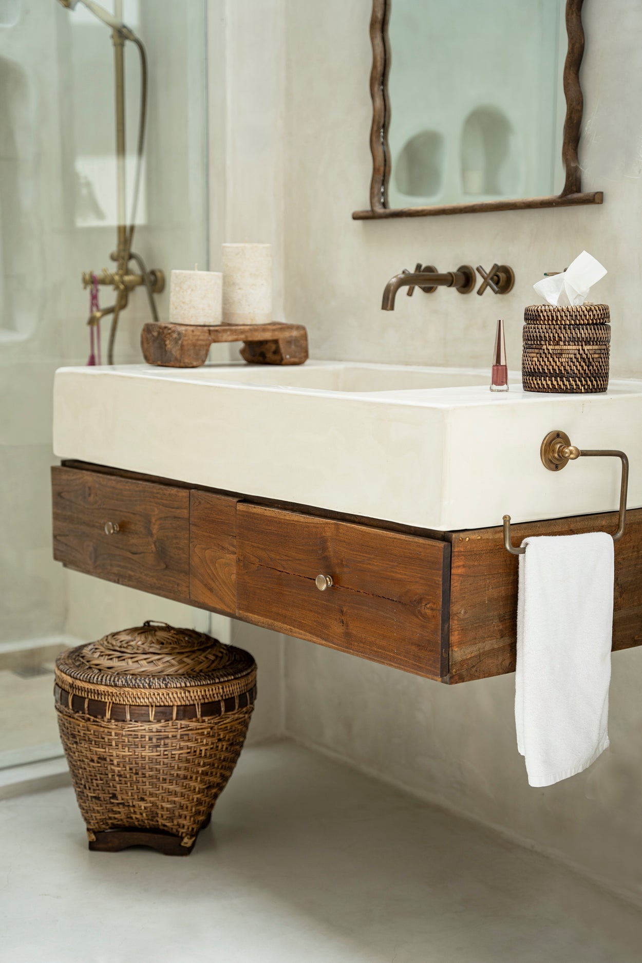 Bazar Bizar De Colonial Storage Mand - Naturel Bruin - L
