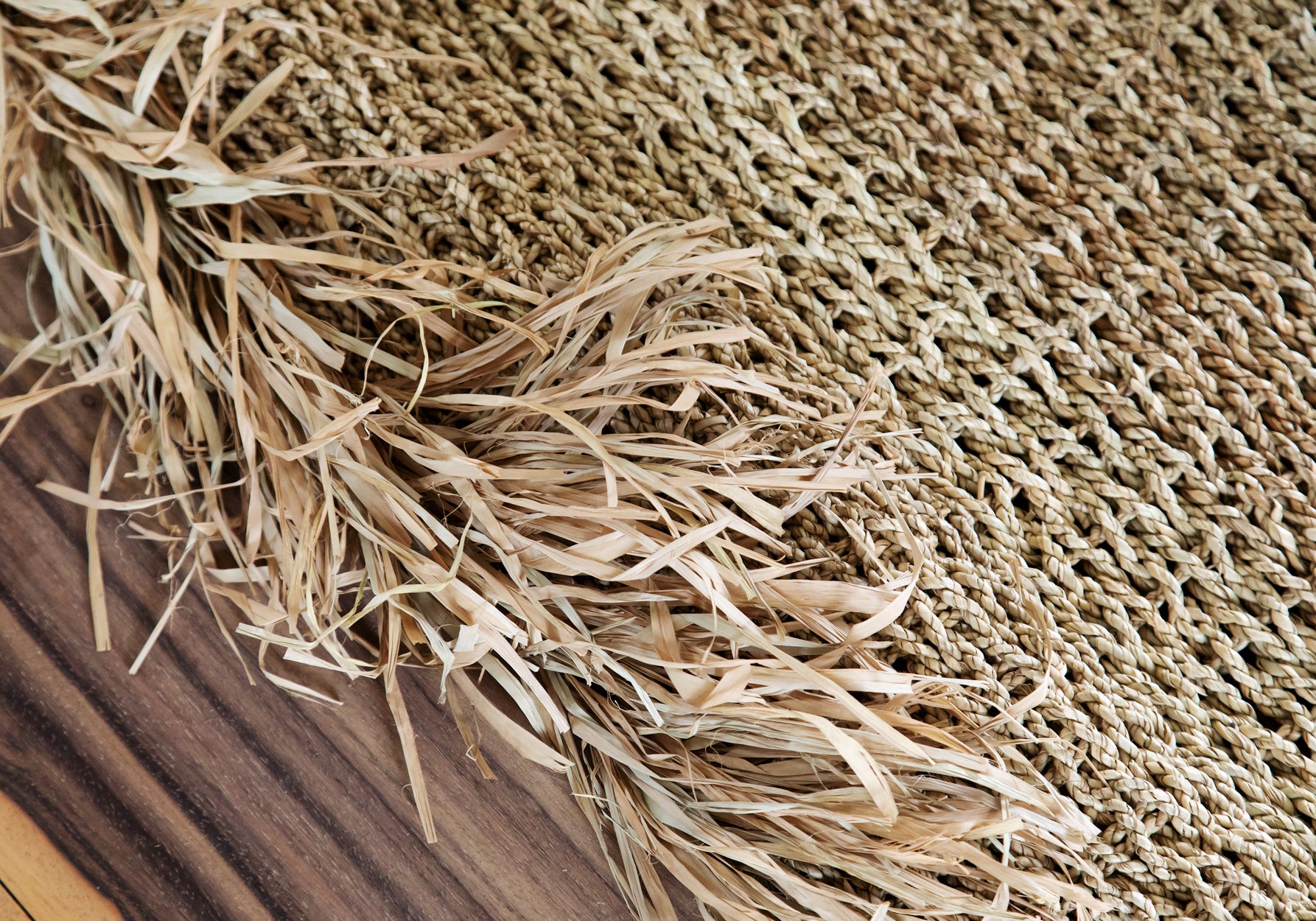 Bazar Bizar Het Raffia Fringed Tapijt - Naturel - 180x240