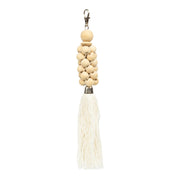Bazar Bizar De Wooden Beads Sleutelhanger - Naturel Wit