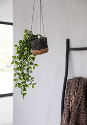 Bazar Bizar - De Banana Leaf Planthanger - Naturel Zwart