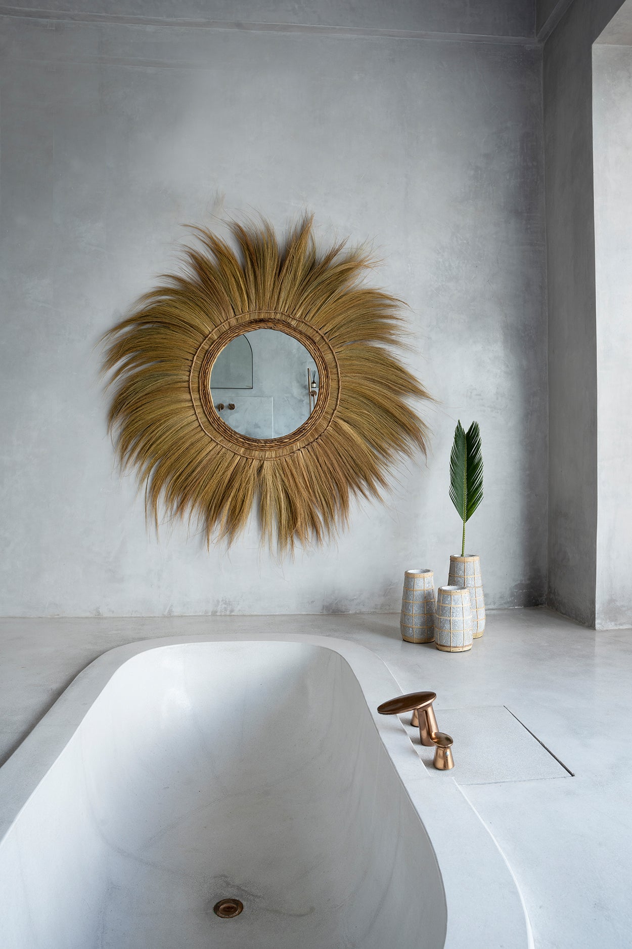 Bazar Bizar De Cutie Vaas - Betongrijs Naturel - L