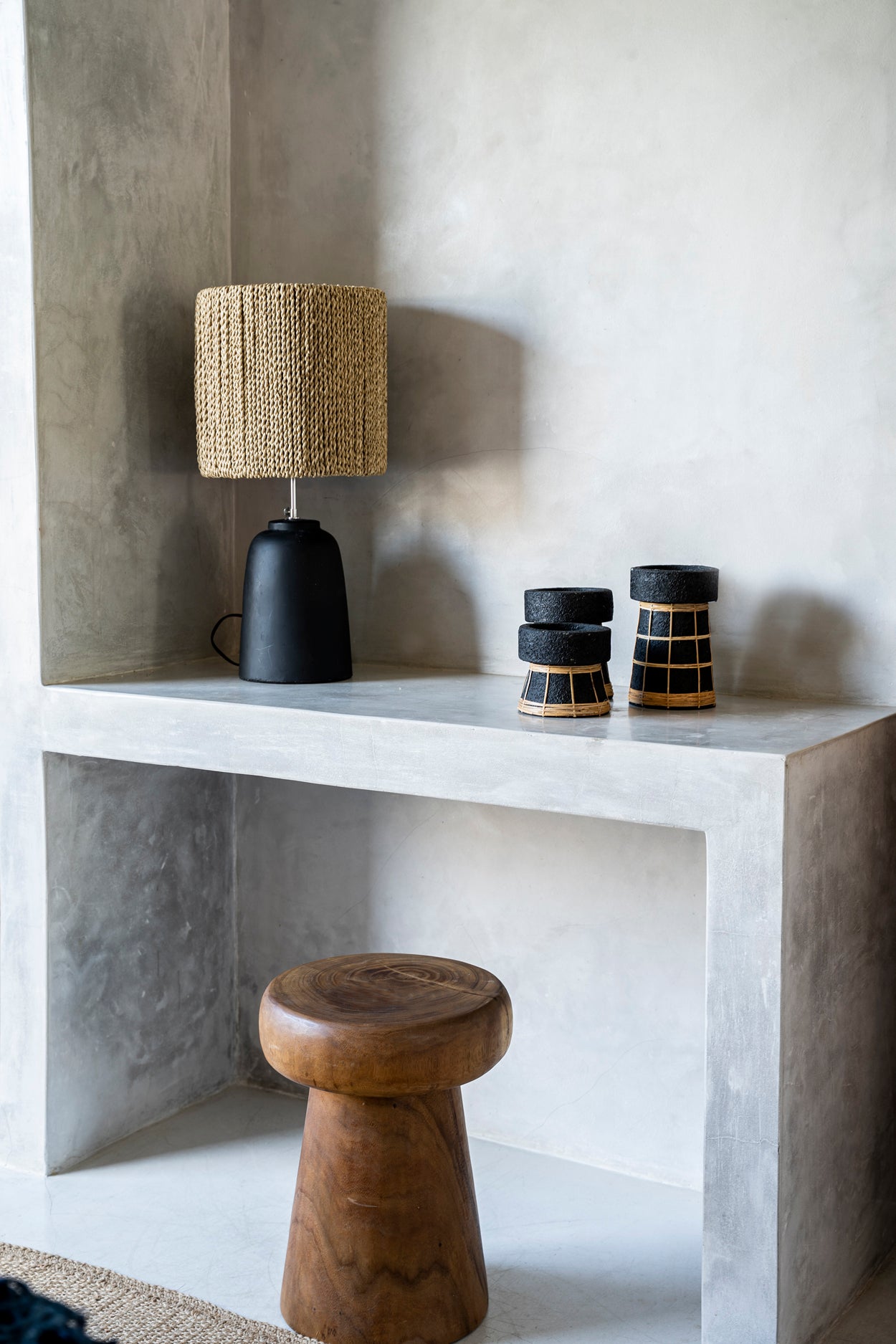 Bazar Bizar De Serene Kaarsenhouder - Zwart Naturel - L