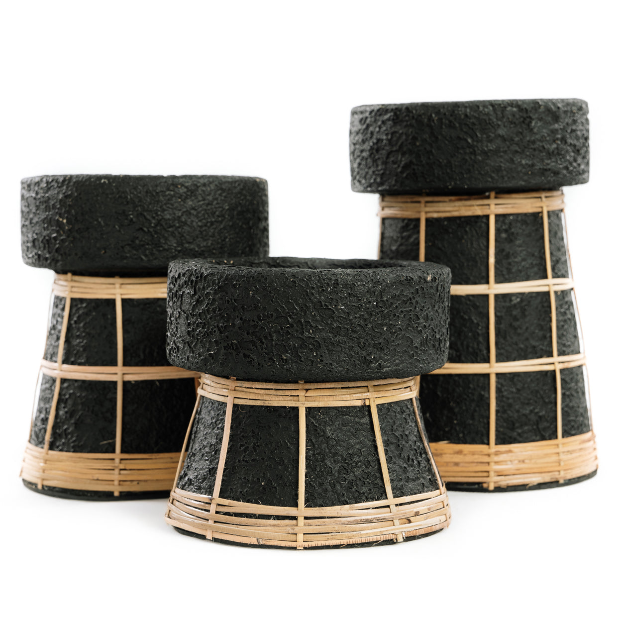 Bazar Bizar De Serene Kaarsenhouder - Zwart Naturel - L
