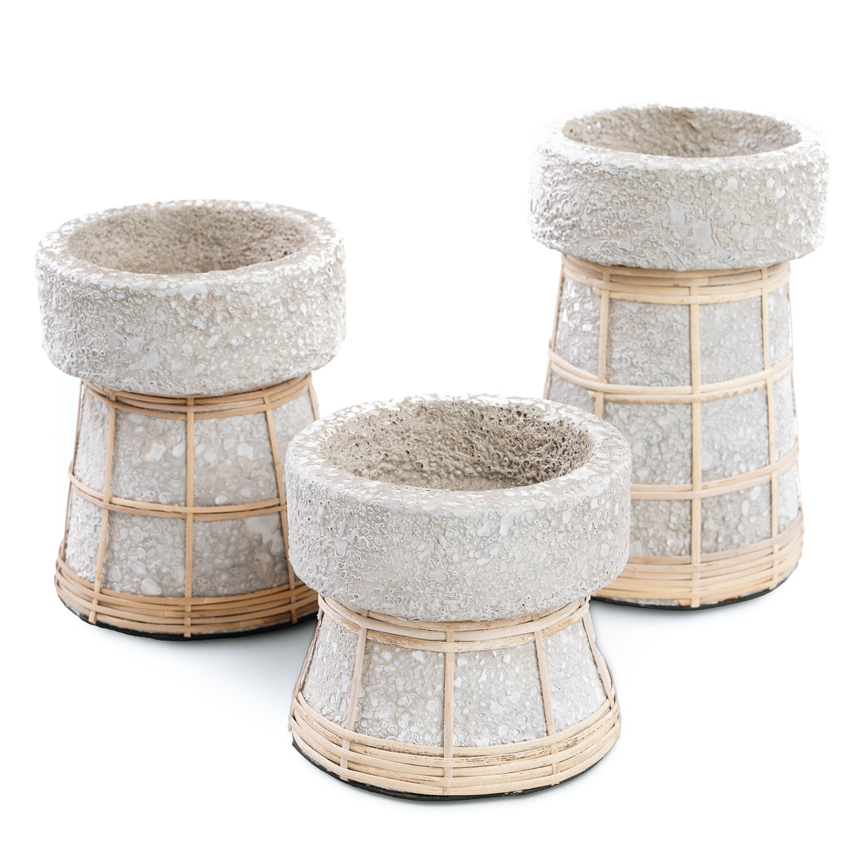 Bazar Bizar De Serene Kaarsenhouder - Betongrijs Naturel - L