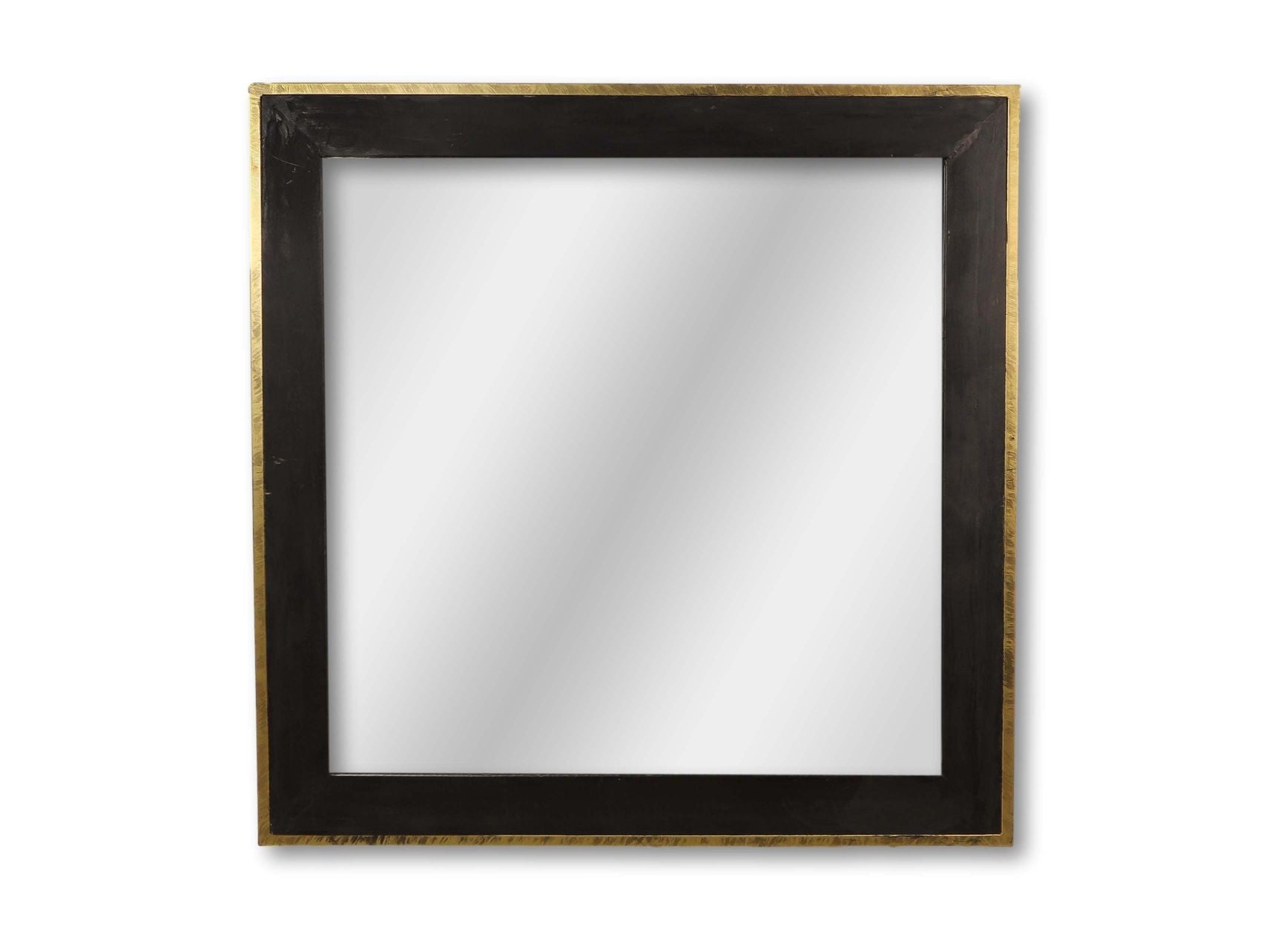 HSM Collection-Vierkante Spiegel-90x1,5x90-Zwart/Goud-Mango